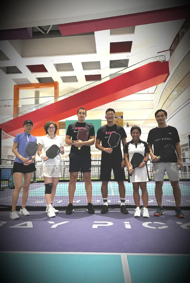 Pickleball team on court
